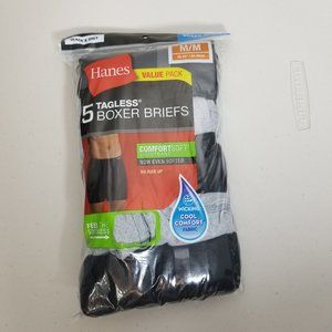 Hanes 5-pck Tagless Briefs Comfort Soft Black/Grey